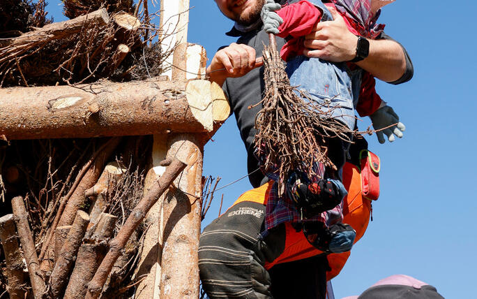 Kinder bauen Funken in Schaanwald